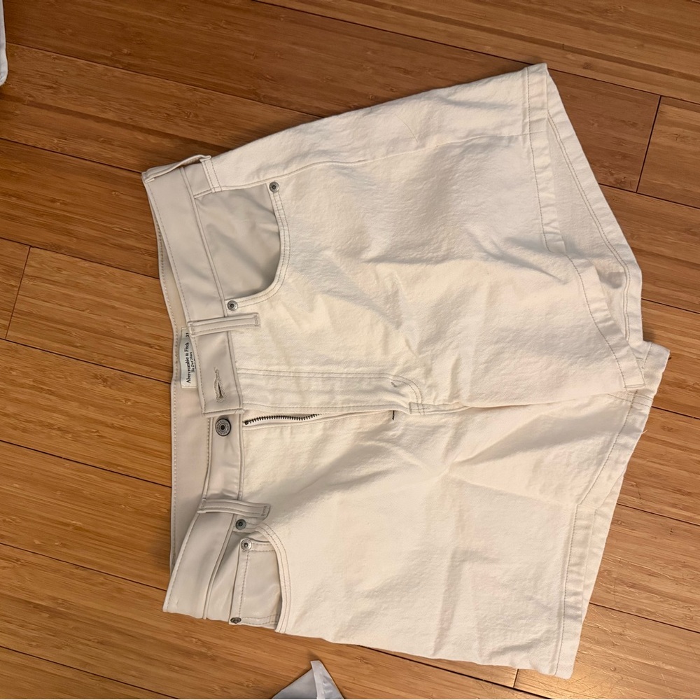 Abercrombie & Fitch Cream Jean Shorts